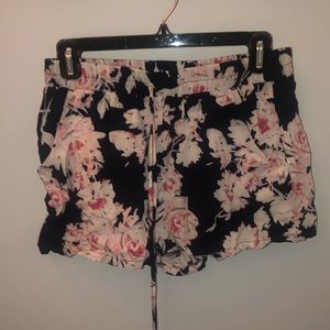 Floral Navy and Pink Shorts